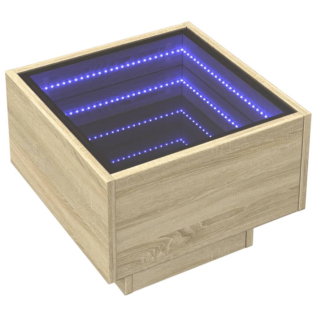 Nachttisch mit Infinity-LED Sonoma-Eiche 40x40x30 cm