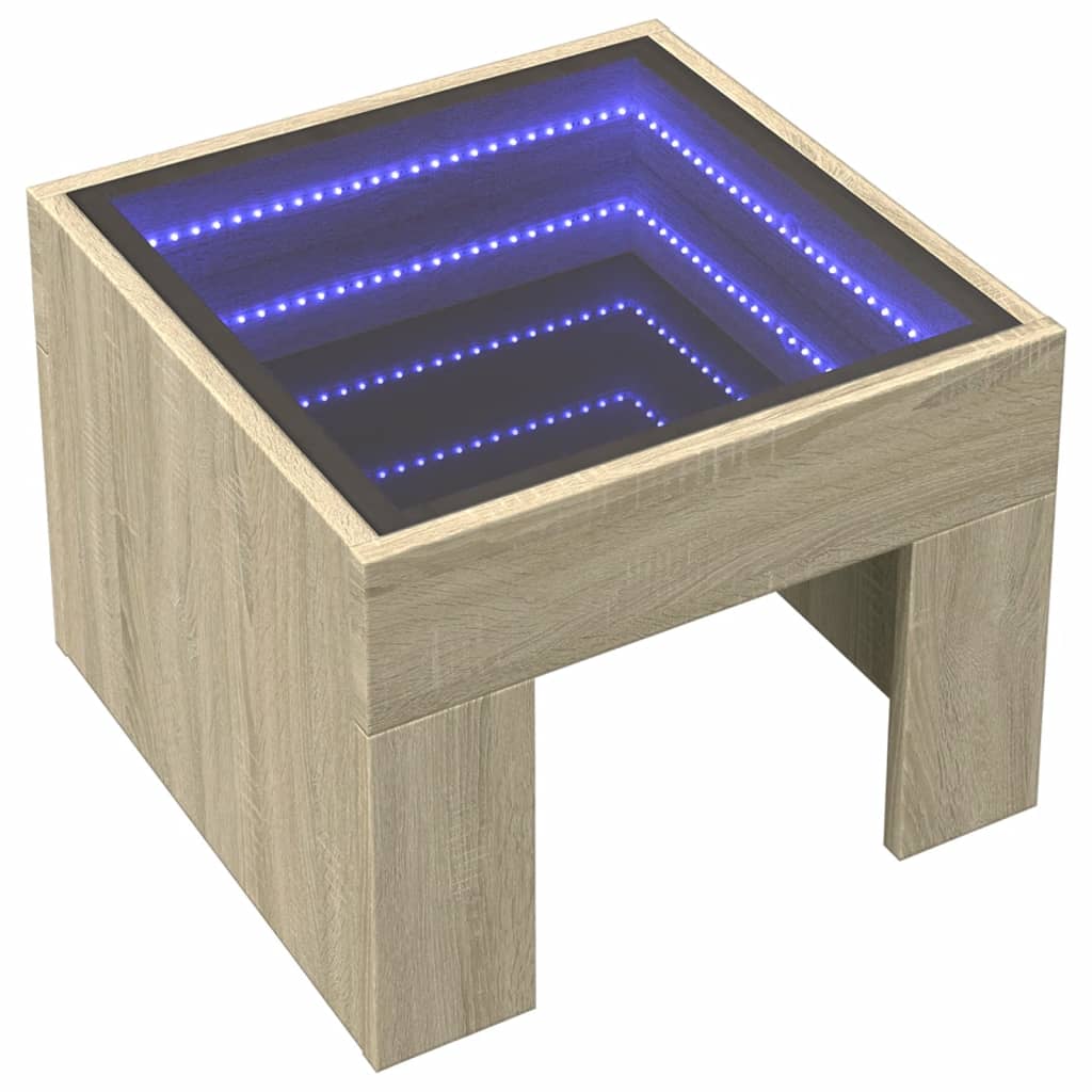 Nachttisch mit Infinity-LED Sonoma-Eiche 40x40x30 cm