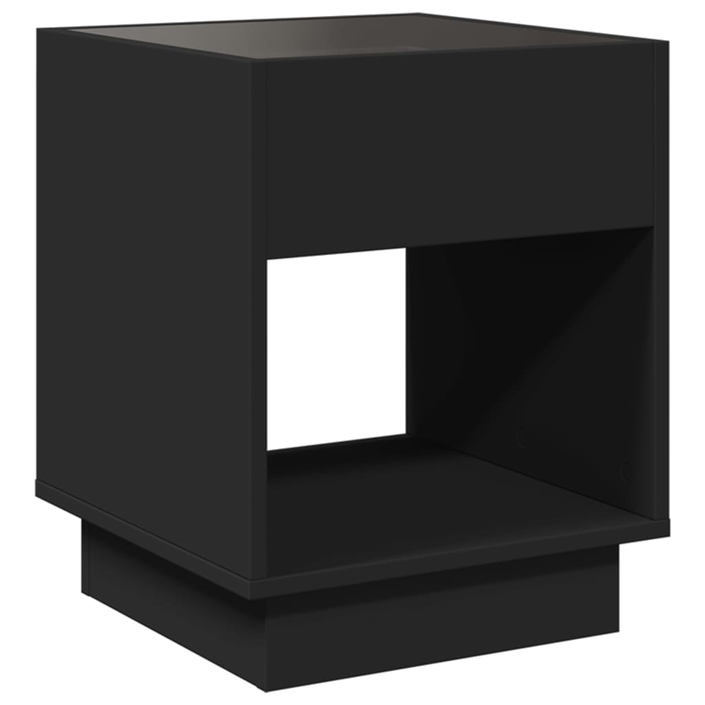 Nachttisch mit Infinity-LED Schwarz 40x40x50 cm