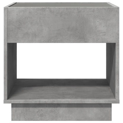 Nachttisch mit Infinity-LED Betongrau 50x50x50 cm