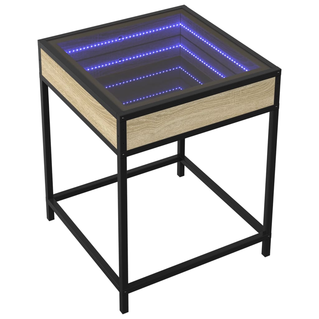 Nachttisch mit Infinity-LED Sonoma-Eiche 40x40x51 cm