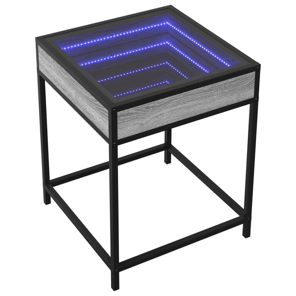 Nachttisch mit Infinity-LED Grau Sonoma 40x40x51 cm