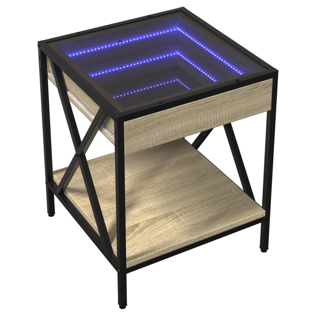 Nachttisch mit Infinity-LED Sonoma-Eiche 40x40x49 cm