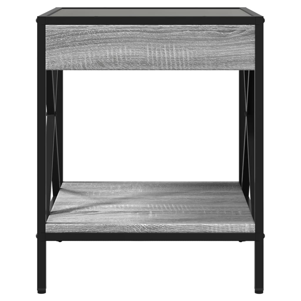 Nachttisch mit Infinity-LED Grau Sonoma 40x40x49 cm