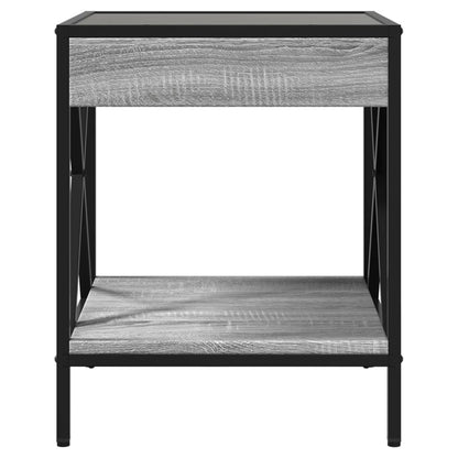 Nachttisch mit Infinity-LED Grau Sonoma 40x40x49 cm