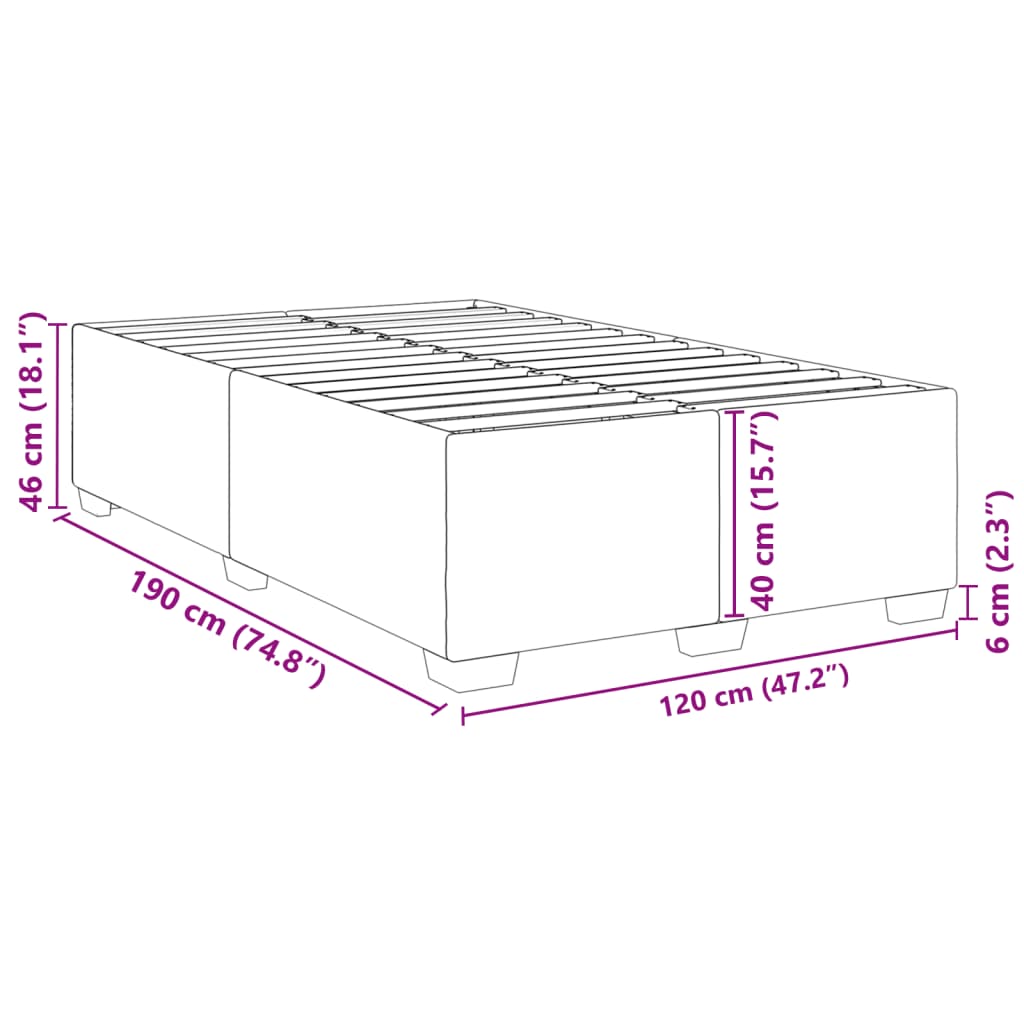 Bettgestell ohne Matratze Hellgrau 120x190 cm Stoff