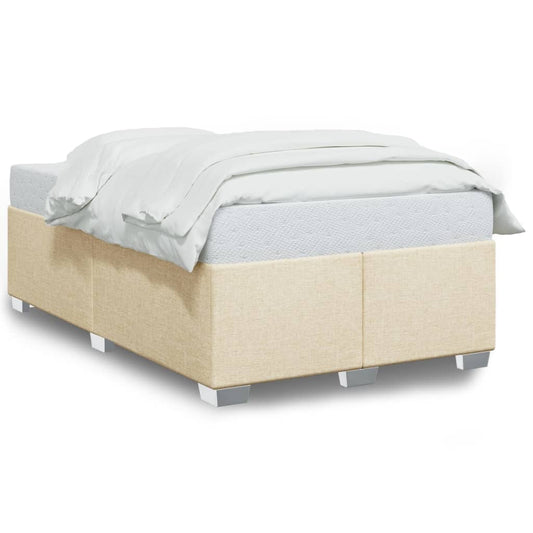 Bettgestell ohne Matratze Creme 120x200 cm Stoff