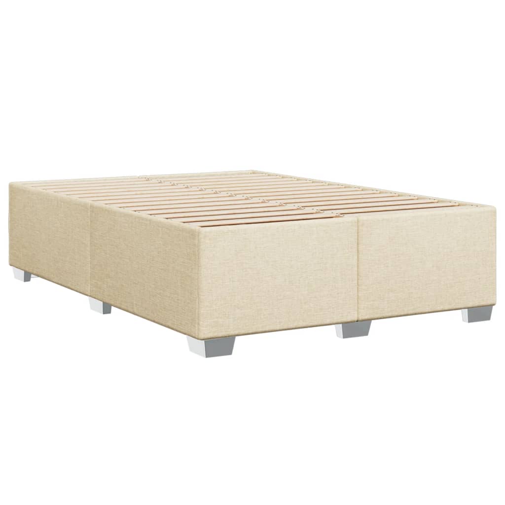 Bettgestell ohne Matratze Creme 140x190 cm Stoff