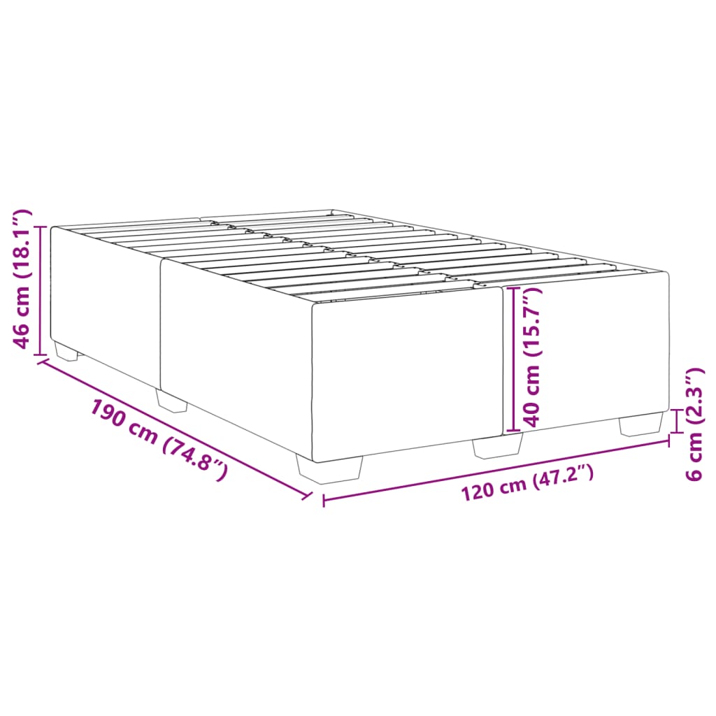 Bettgestell ohne Matratze Schwarz 120x190 cm Kunstleder