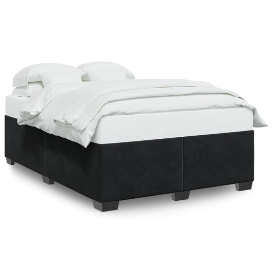 Bettgestell ohne Matratze Schwarz 140x190 cm Samt