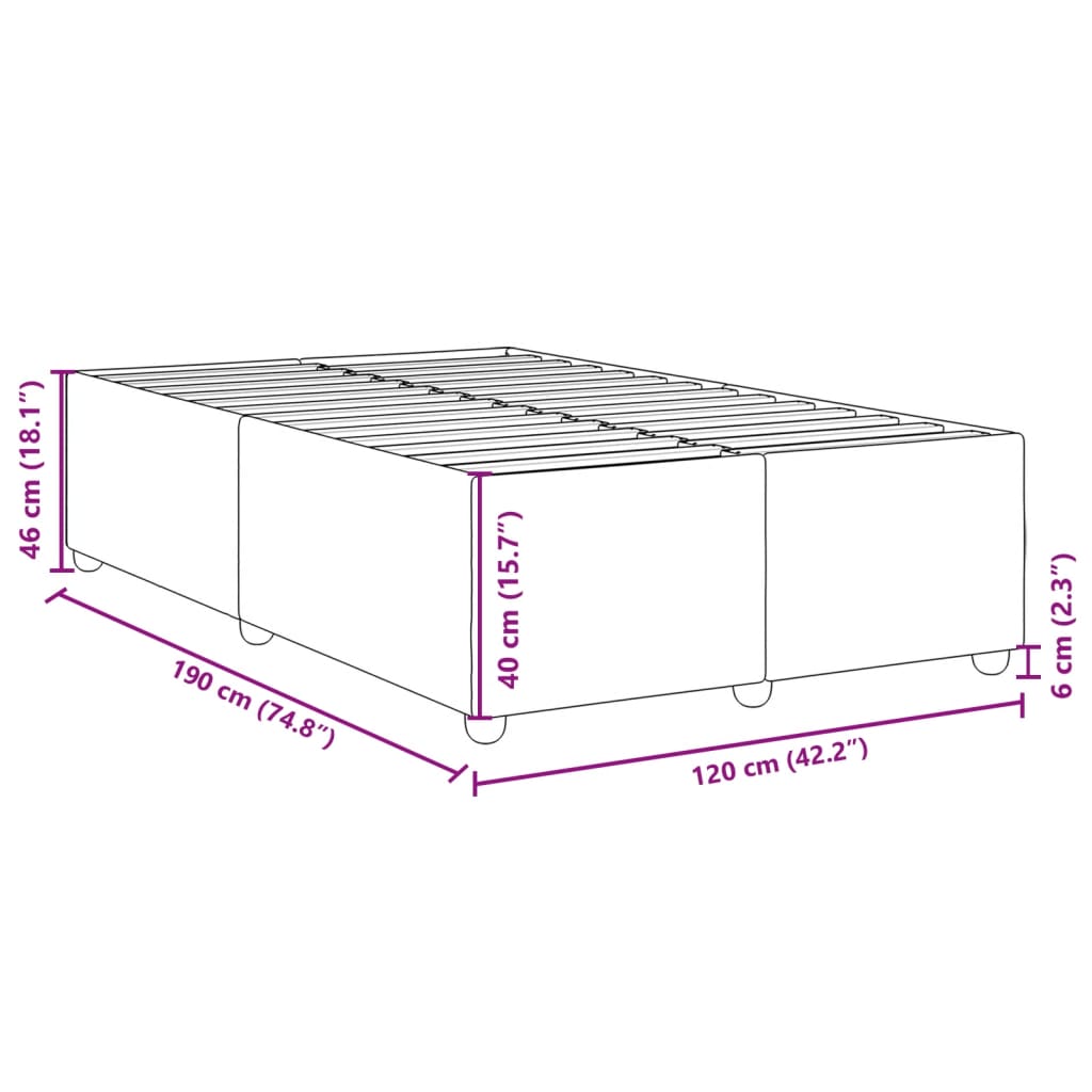 Bettgestell ohne Matratze Hellgrau 120x190 cm Stoff