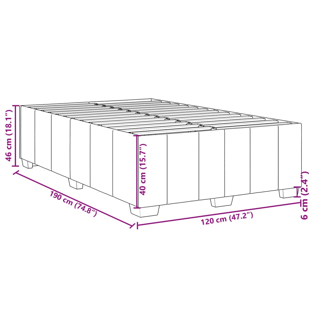 Bettgestell ohne Matratze Hellgrau 120x190 cm Stoff