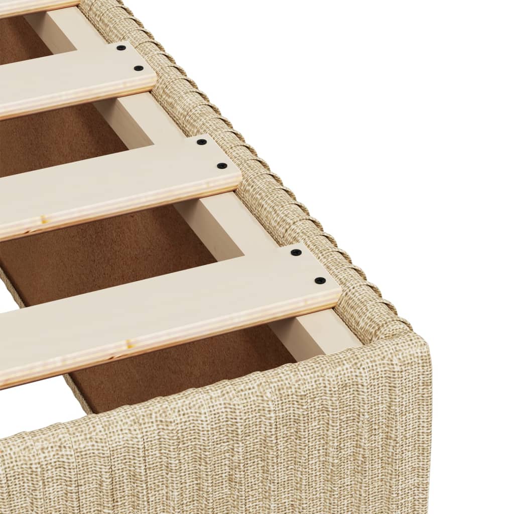 Bettgestell ohne Matratze Creme 100x200 cm Stoff
