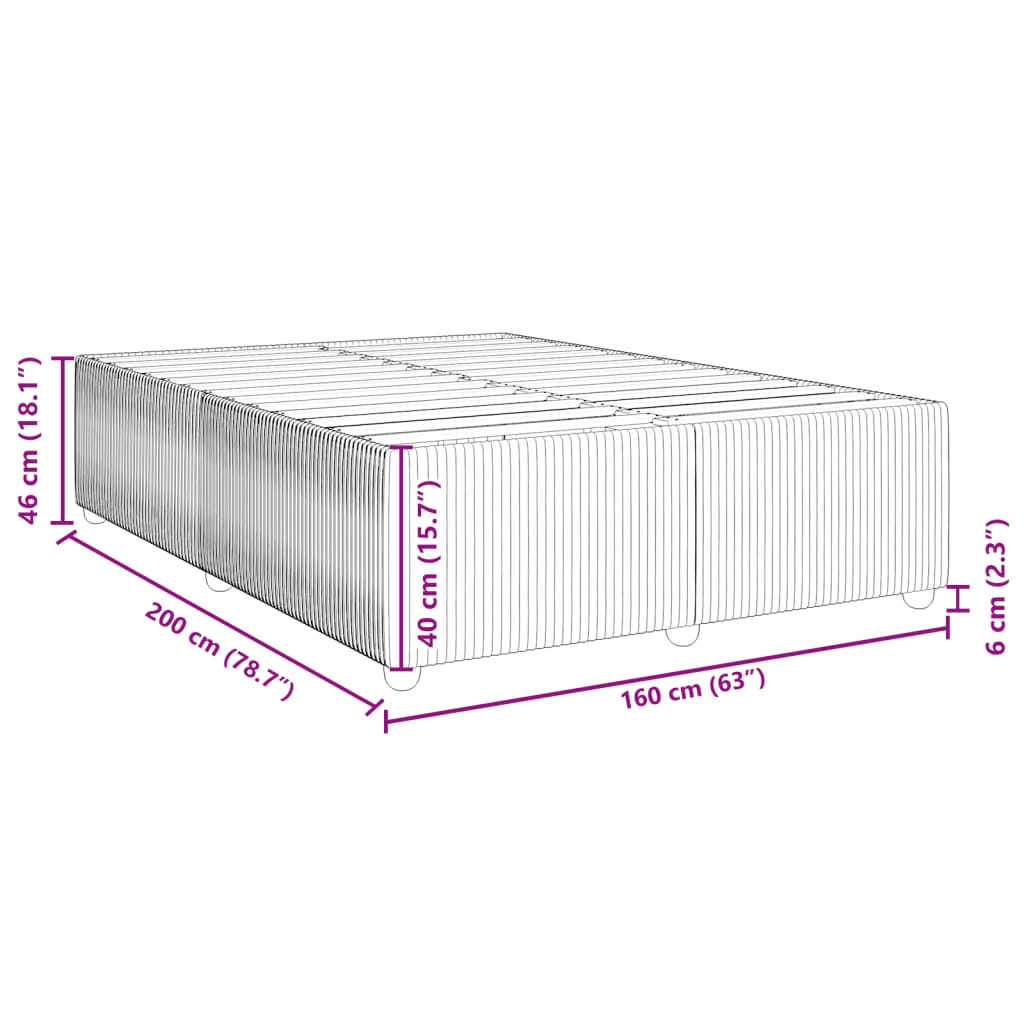 Bettgestell ohne Matratze Dunkelbraun 160x200 cm Stoff