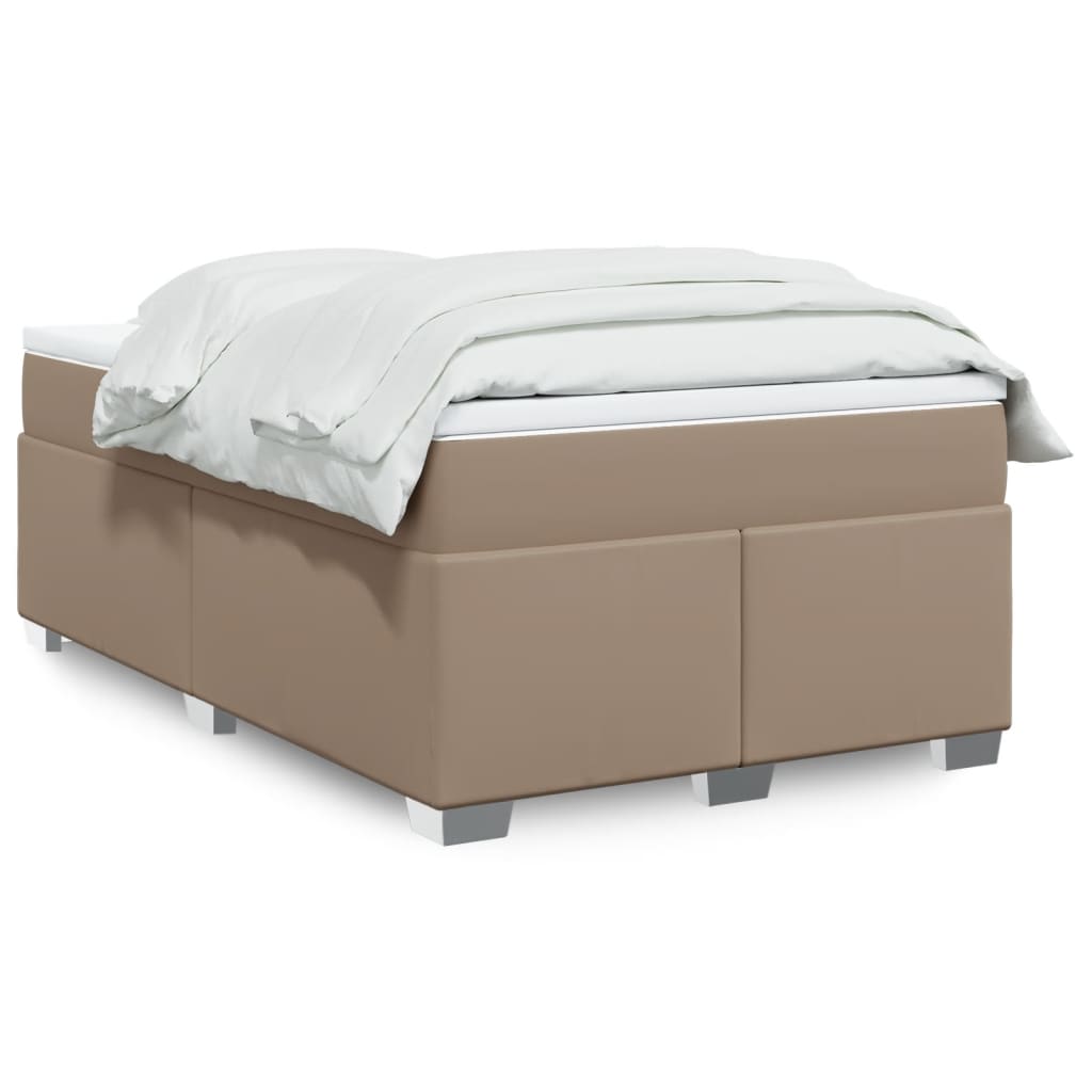 Boxspringbett Matratze Cappuccino-Braun 120x190 cm Kunstleder