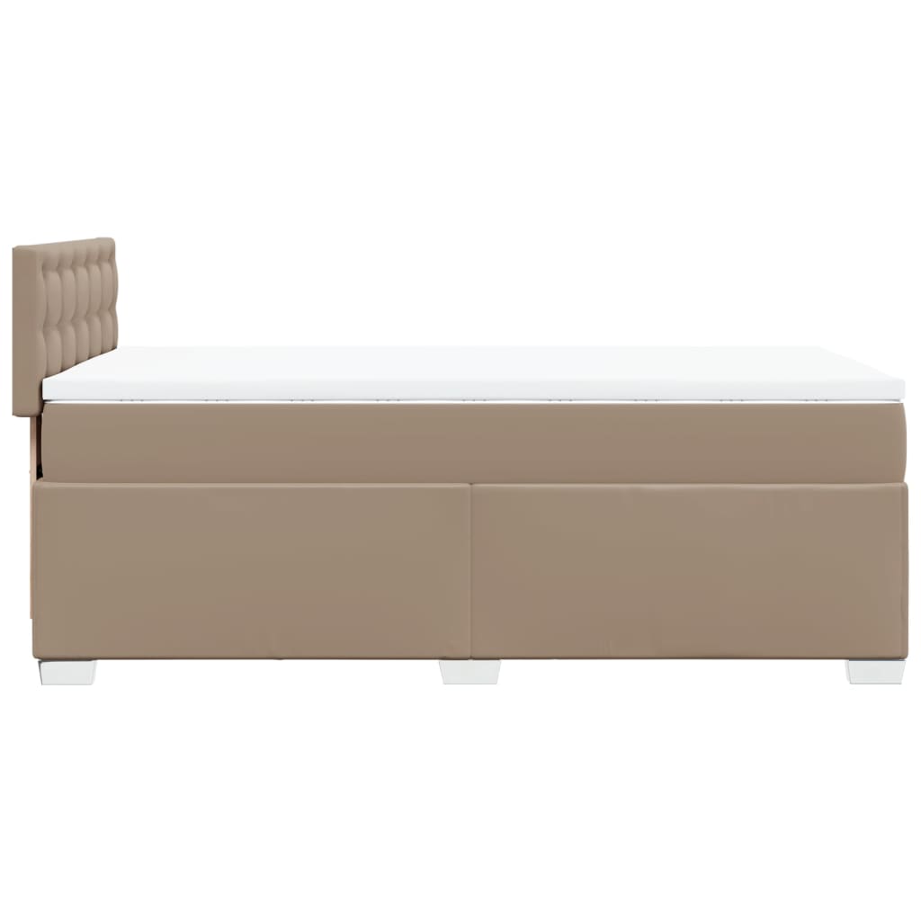 Boxspringbett mit Matratze Cappuccino-Braun 80x200cm Kunstleder