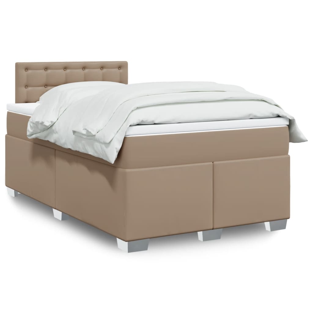 Boxspringbett Matratze Cappuccino-Braun 120x190 cm Kunstleder