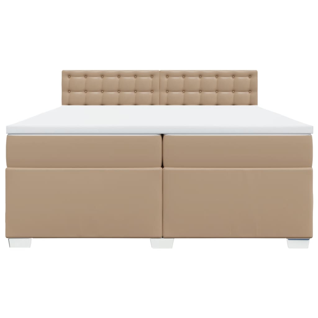 Boxspringbett Matratze Cappuccino-Braun 200x200cm Kunstleder