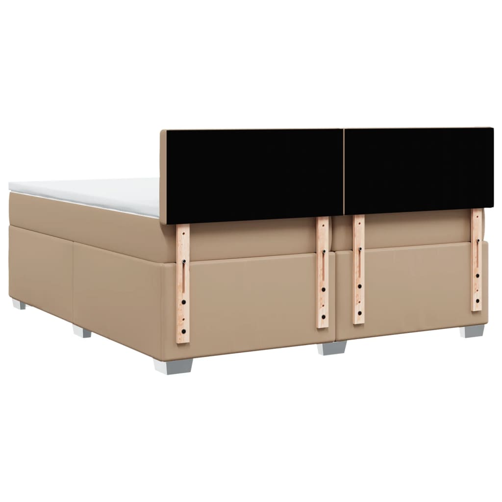 Boxspringbett Matratze Cappuccino-Braun 200x200cm Kunstleder