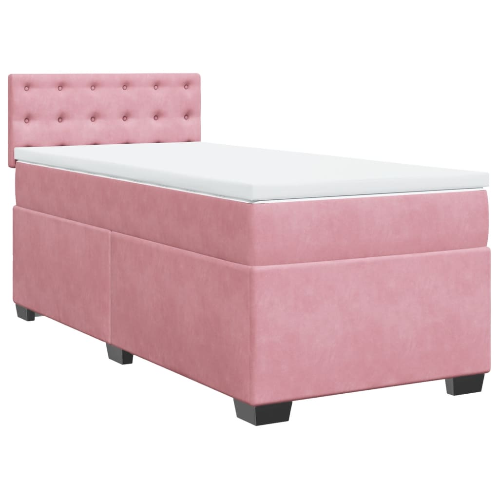 Boxspringbett mit Matratze Rosa 90x190 cm Samt