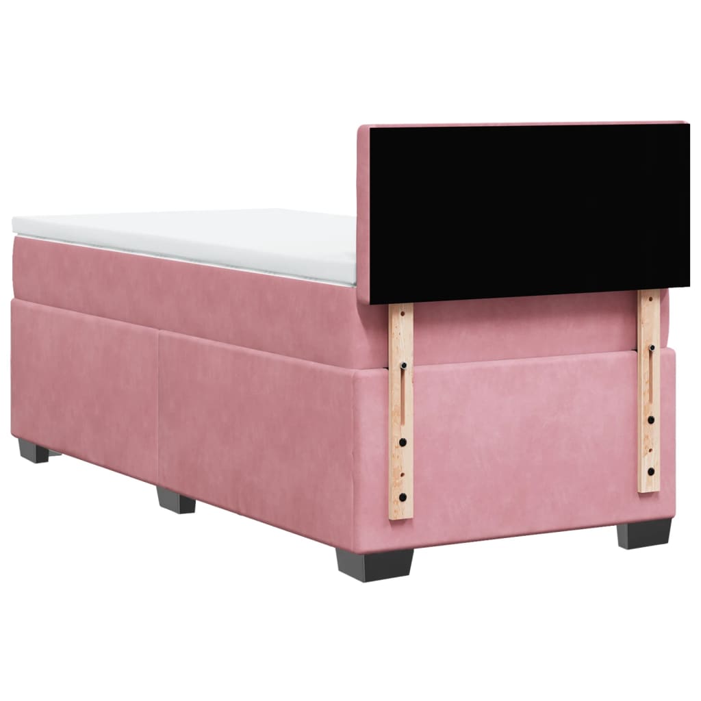 Boxspringbett mit Matratze Rosa 90x190 cm Samt