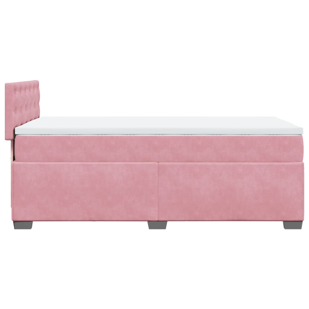 Boxspringbett mit Matratze Rosa 90x200 cm Samt