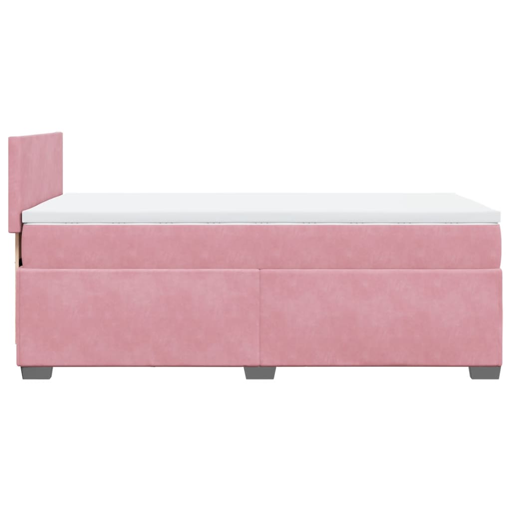 Boxspringbett mit Matratze Rosa 100x200 cm Samt