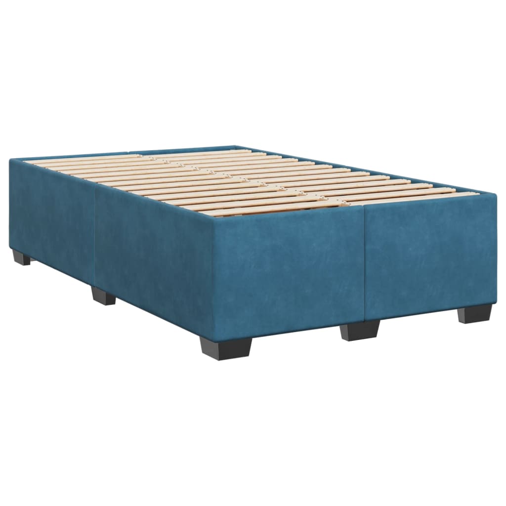 Boxspringbett mit Matratze Dunkelblau 120x200 cm Samt