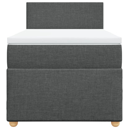Boxspringbett mit Matratze Dunkelgrau 80x200 cm Stoff