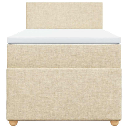 Boxspringbett mit Matratze Creme 80x200 cm Stoff