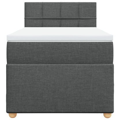 Boxspringbett mit Matratze Dunkelgrau 80x200 cm Stoff