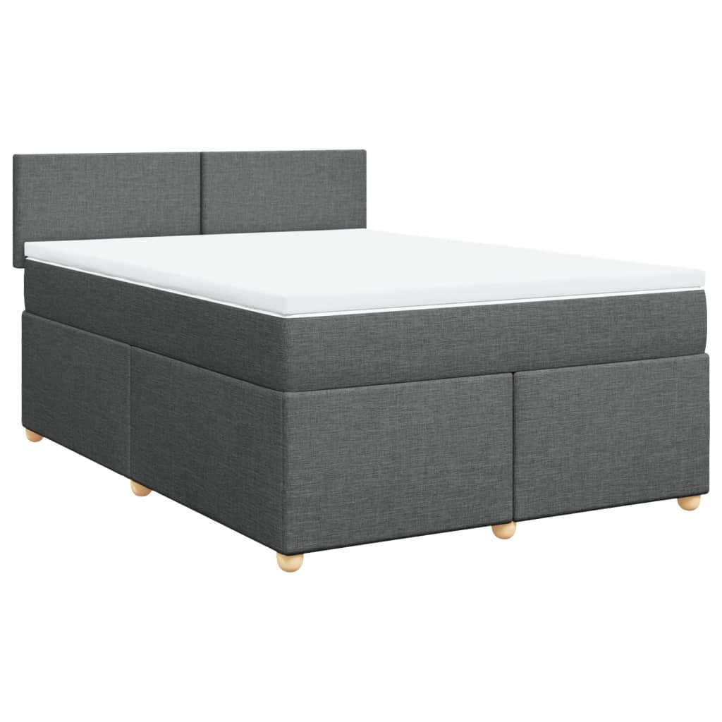 Boxspringbett mit Matratze Dunkelgrau 160x200 cm Stoff