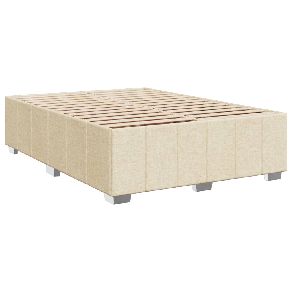 Boxspringbett mit Matratze Creme 160x200 cm Stoff