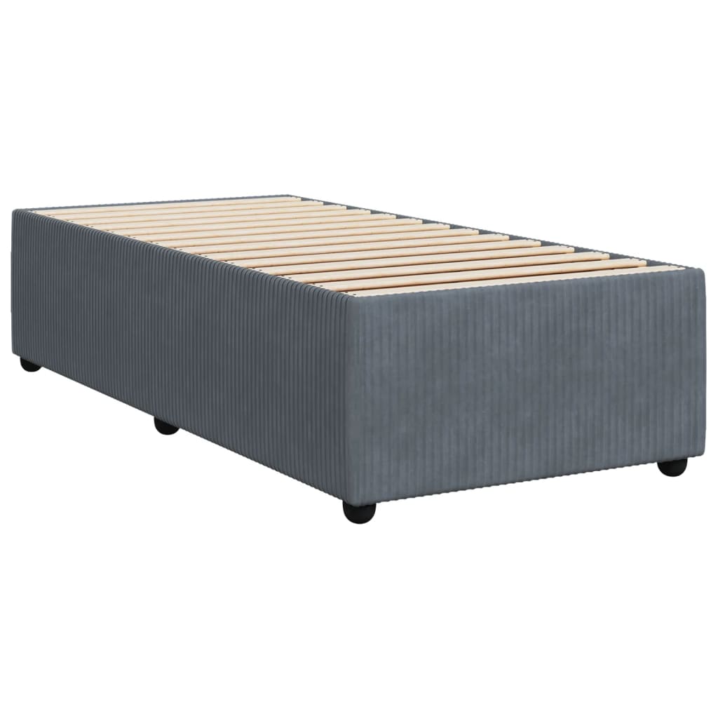 Boxspringbett mit Matratze Dunkelgrau 80x200 cm Samt