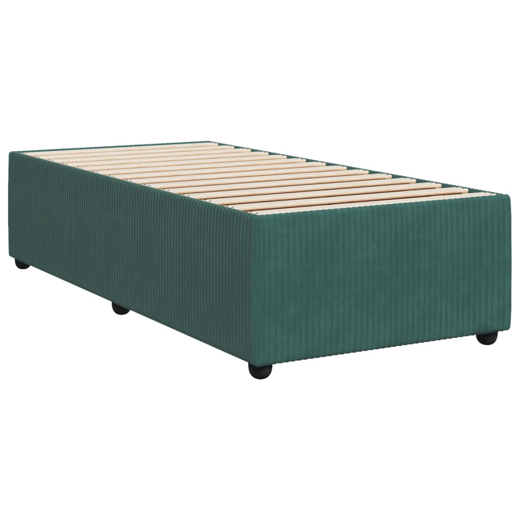 Boxspringbett mit Matratze Dunkelgrün 100x200 cm Samt