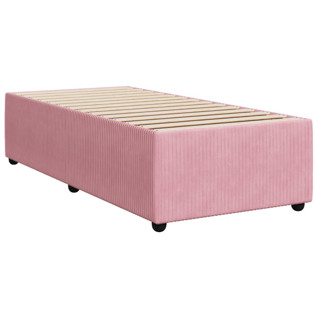 Boxspringbett mit Matratze Rosa 100x200 cm Samt