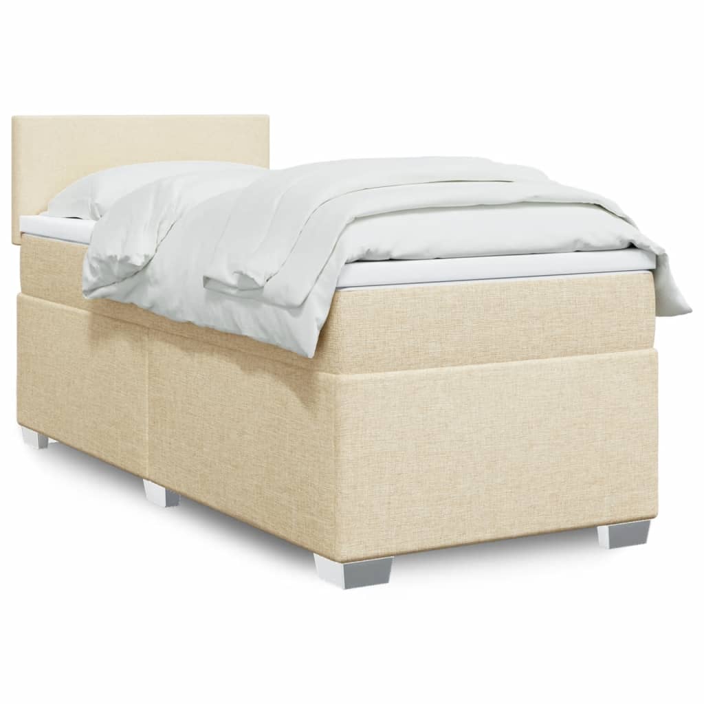 Boxspringbett mit Matratze Creme 80x200 cm Stoff