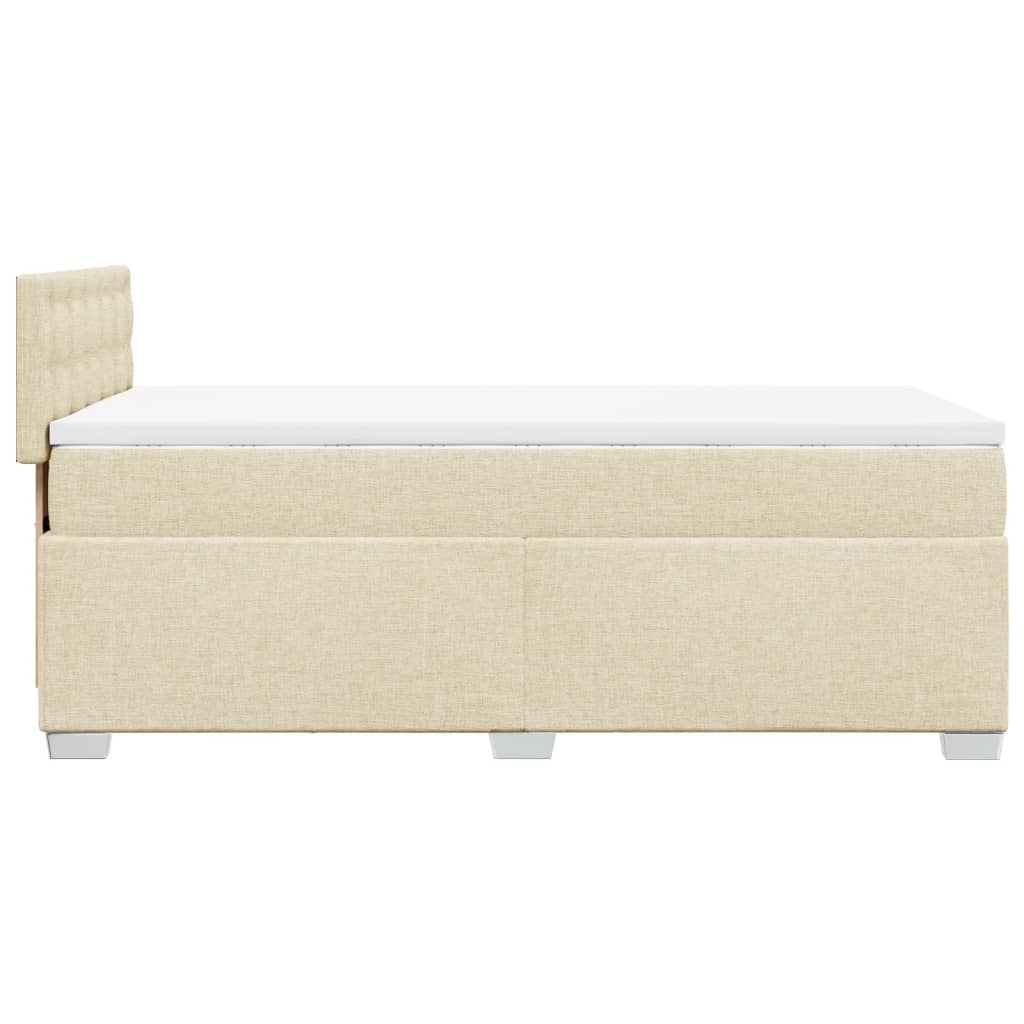 Boxspringbett mit Matratze Creme 80x200 cm Stoff