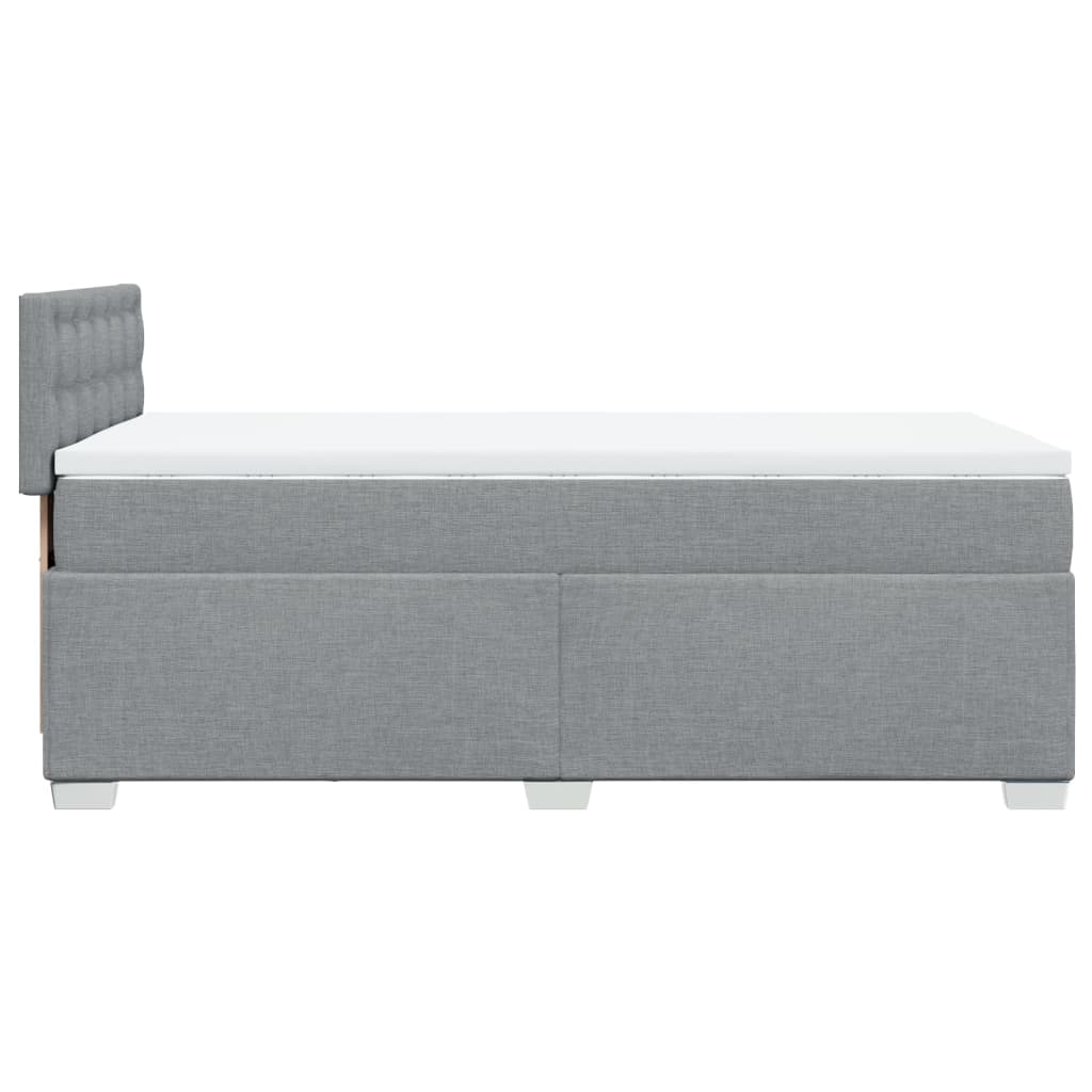 Boxspringbett mit Matratze Hellgrau 90x190 cm Stoff