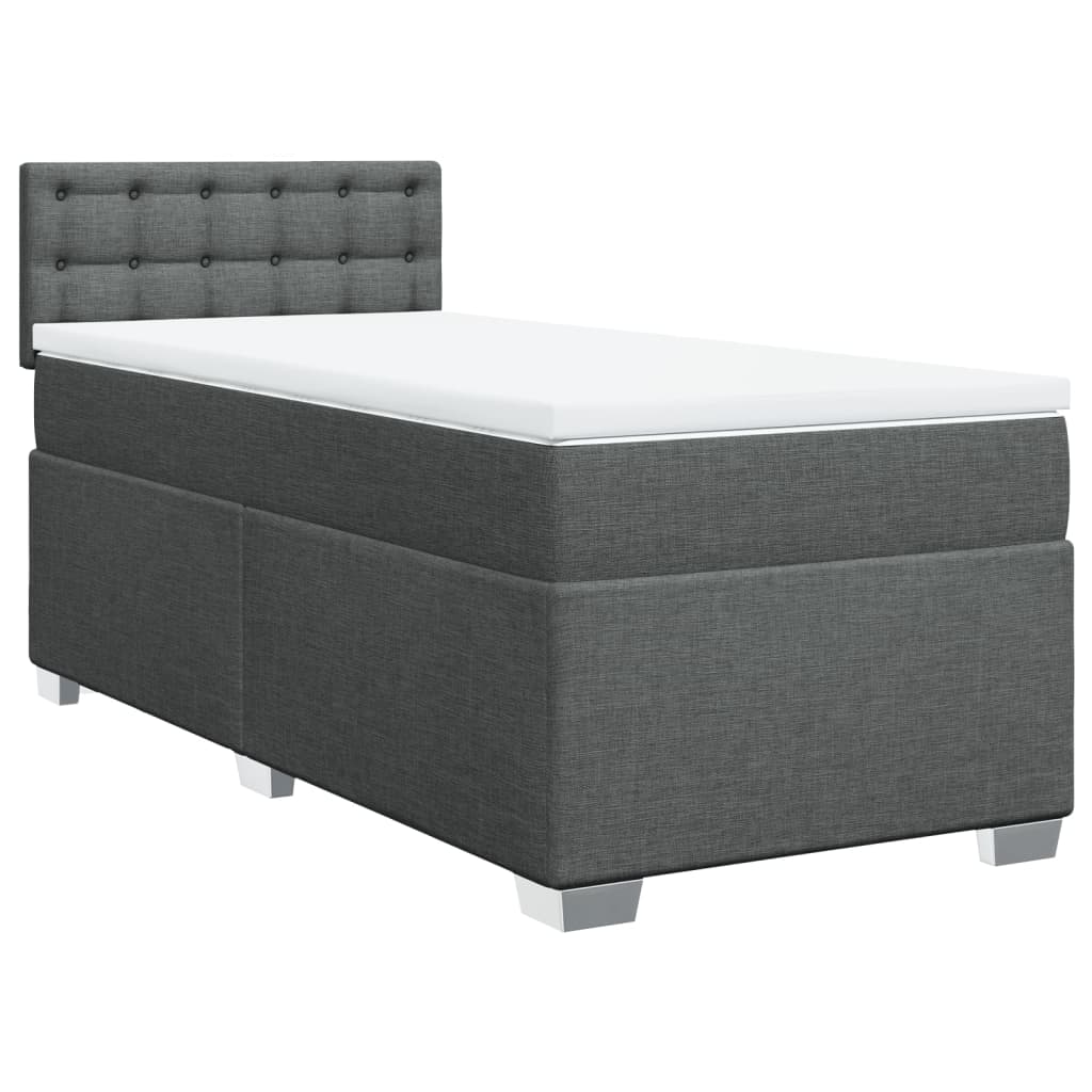 Boxspringbett mit Matratze Dunkelgrau 90x190 cm Stoff