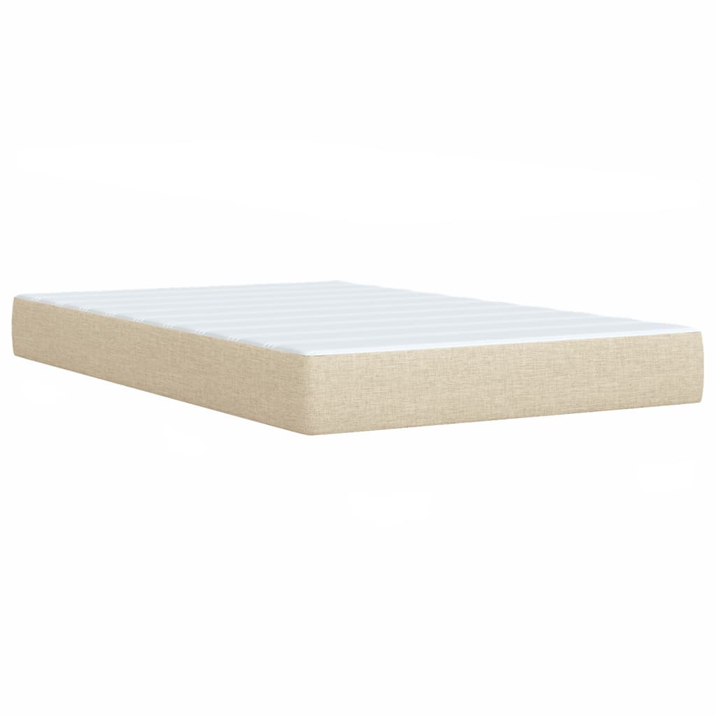 Boxspringbett mit Matratze Creme 90x200 cm Stoff