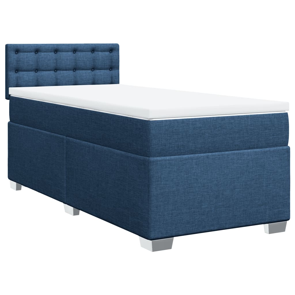 Boxspringbett mit Matratze Blau 100x200 cm Stoff