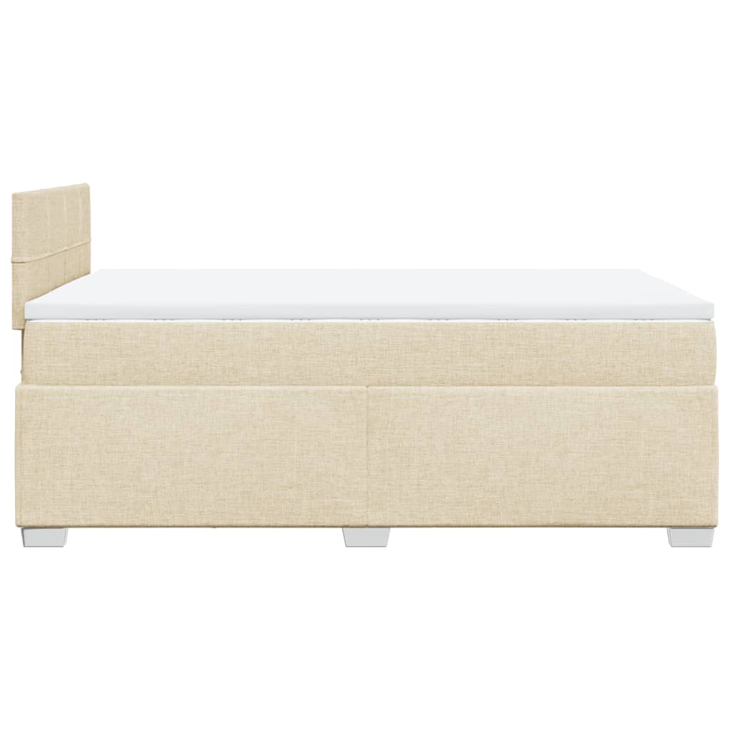 Boxspringbett mit Matratze Creme 120x200 cm Stoff