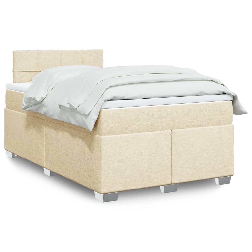 Boxspringbett mit Matratze Creme 120x200 cm Stoff