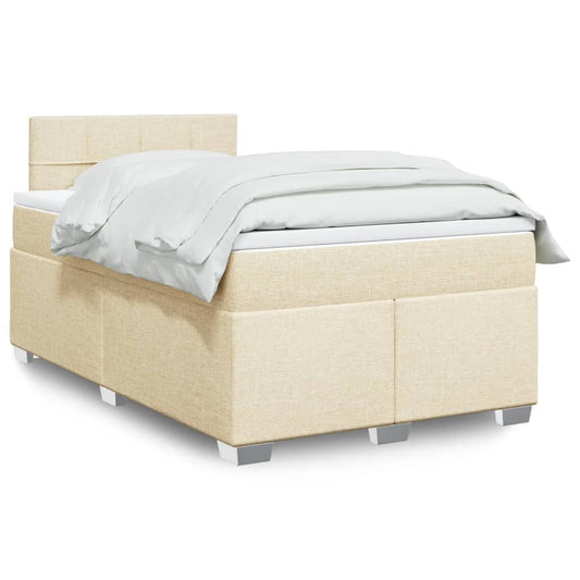 Boxspringbett mit Matratze Creme 120x200 cm Stoff