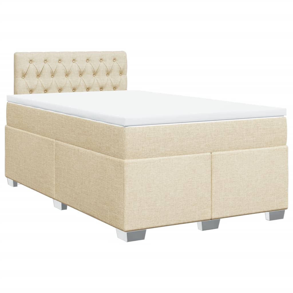 Boxspringbett mit Matratze Creme 120x200 cm Stoff