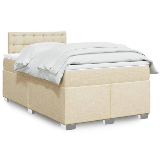 Boxspringbett mit Matratze Creme 120x200 cm Stoff