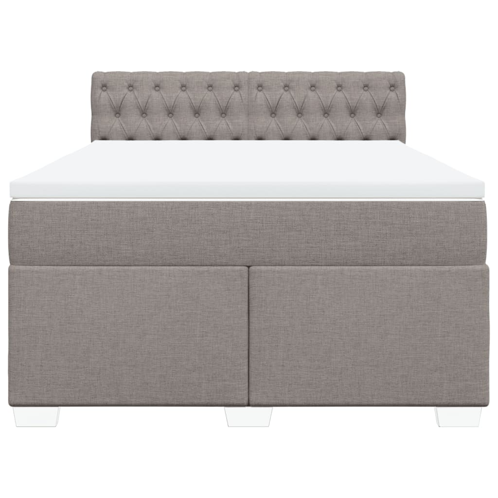 Boxspringbett mit Matratze Taupe 160x200 cm Stoff