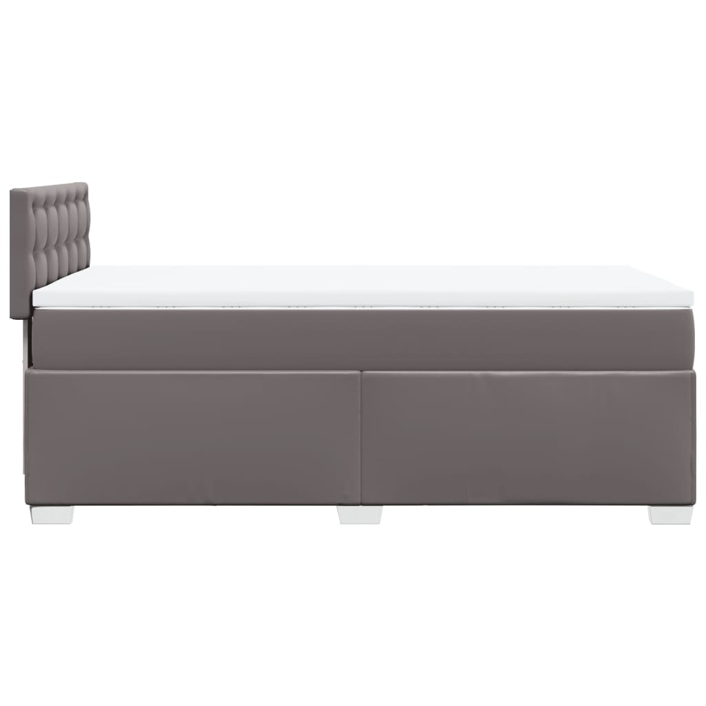 Boxspringbett mit Matratze Grau 90x190 cm Kunstleder