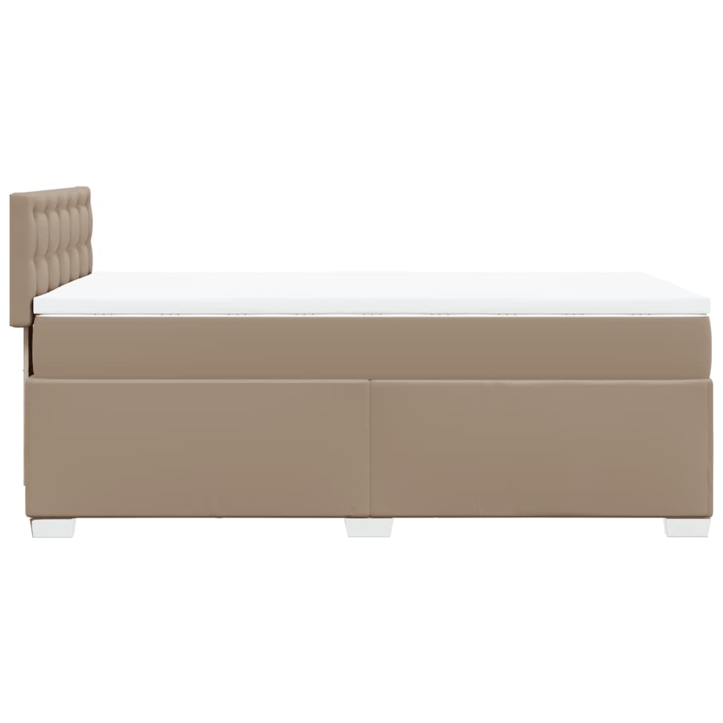 Boxspringbett mit Matratze Cappuccino-Braun 90x190cm Kunstleder